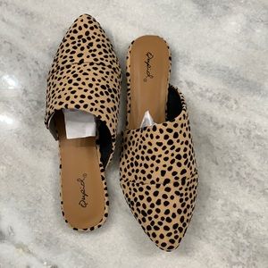 BRAND NEW, NEVER WORN Qupid leopard mules size 6.5